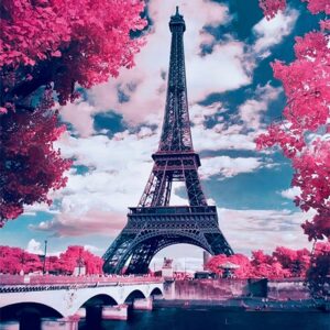 Haft diamentowy Wieża Eiffla mozaika diamentowa diamond painting 40x30cm DP006