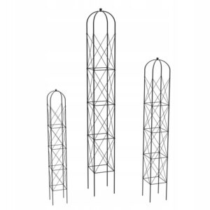 Pergola Metalowa Pnąca Ogrodowa Róże Trejaż Czarna Komplet 3 sztuk