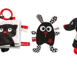 Zestaw Kontrastowych zabawek: Książeczka, Szeleścik, Piszczek z Gryzakiem