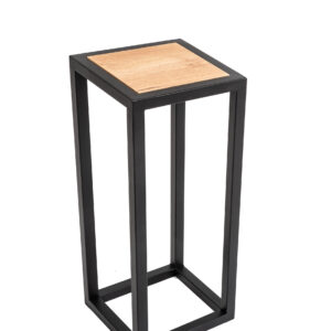 Kwietnik Loftowy na Drewnianym Stojaku – Nowoczesny Stojak na Kwiaty w Stylu Loft, Idealny do Wnętrz i Ogrodów – Rozmiar – 50 Wys