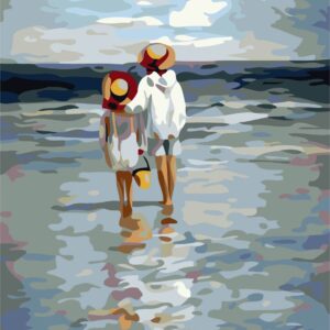 Haft diamentowy Dzieci na plaży mozaika diamentowa diamond painting 40x30cm DP057