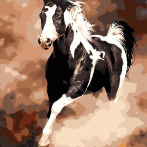 Haft diamentowy Koń w galopie mozaika diamentowa diamond painting 40x30cm DP065