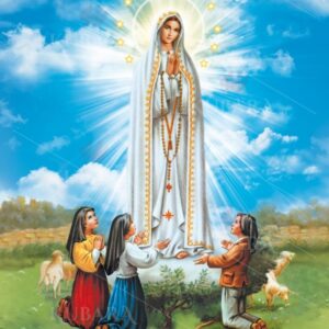 Haft diamentowy duży 60x40cm Objawienie fatimskie mozaika diamentowa diamond painting DP161