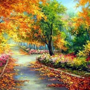Haft diamentowy Jesienny park mozaika diamentowa diamond painting 40x30cm DP042