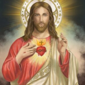 Haft diamentowy Serce Jezusa mozaika diamentowa diamond painting 40x30cm DP111