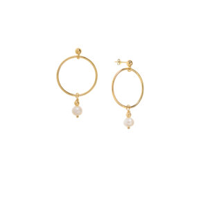 Kolczyki koła z perłami HELLO PEARL