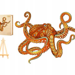 PUZZLE DREWNIANE DUŻE 228 ELEMENTÓW OŚMIORNICA W DREWNIANYM PUDEŁKU