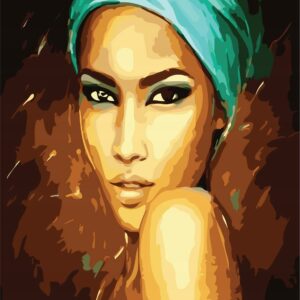 Haft diamentowy twarz kobiety mozaika diamentowa diamond painting 40x30cm DP075