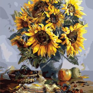 Haft diamentowy duży 60x40cm Słoneczniki mozaika diamentowa diamond painting DP045