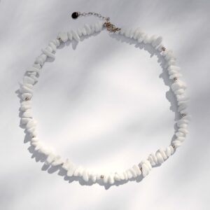Naszyjnik choker crunchy biały agat