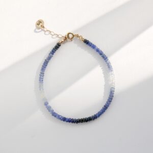 Bransoletka Szafir niebieski cieniowany unikat no. 265