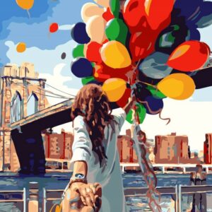 OBRAZ MALOWANIE PO NUMERACH ZESTAW 40X50 CM KOLOROWE BALONY