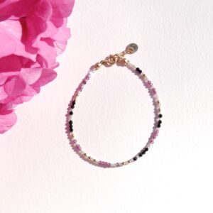 Bransoletka labradoryt, granat, spinel MIX