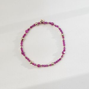 Bransoletka elastyczna rubin malinowy Bubble