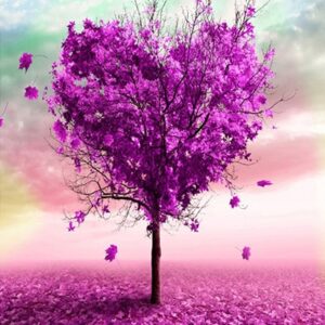 Haft diamentowy Drzewo serce mozaika diamentowa diamond painting 40x30cm DP136