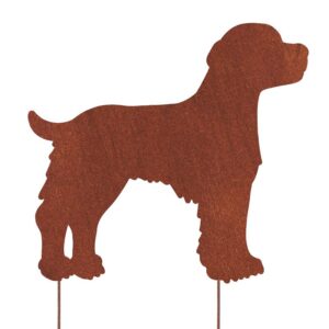 Brittany Spaniel Pies Dekoracja Figurka Sylwetka Corten Stal Do Wbicia