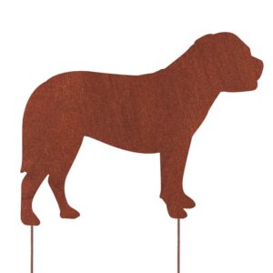 Bluemastif Pies Dekoracja Figurka Sylwetka Corten Stal Do Wbicia