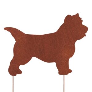 Cairn Terrier Pies Dekoracja Figurka Sylwetka Corten Stal Do Wbicia