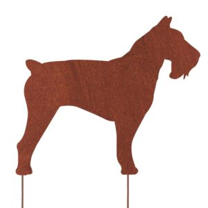 Sznaucer Pies Dekoracja Figurka Sylwetka Corten Stal Ogrodowa