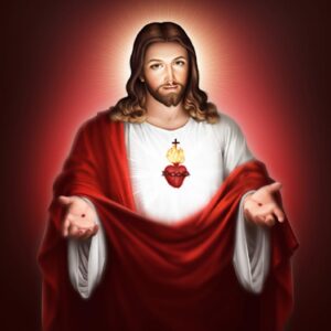 Haft diamentowy duży 60x40cm Serce Jezusa mozaika diamentowa diamond painting DP112