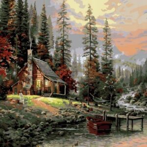 OBRAZ MALOWANIE PO NUMERACH ZESTAW 40X50 CM GÓRSKA CHATKA