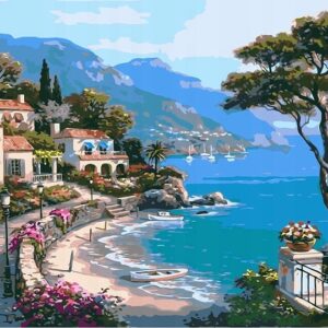 Haft diamentowy Brzeg morza mozaika diamentowa diamond painting 40x30cm DP022