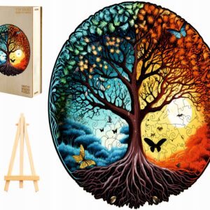 PUZZLE DREWNIANE DUŻE 280 ELEMENTÓW YING YANG MANADAL W DREWNIANYM PUDEŁKU