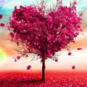Haft diamentowy Różowe drzewo mozaika diamentowa diamond painting 40x30cm DP137