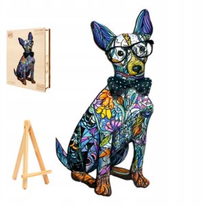 PUZZLE DREWNIANE DLA DOROSŁYCH DUŻE 280 ELEMENTÓW PIES W DREWNIANYM PUDEŁKU