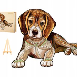PUZZLE DREWNIANE DLA DOROSŁYCH DUŻE 263 ELEMENTY BEAGLE DREWNIANE PUDEŁKO