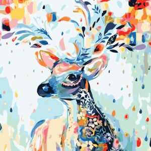 OBRAZ MALOWANIE PO NUMERACH ZESTAW 40X50 CM KOLOROWY JELEŃ