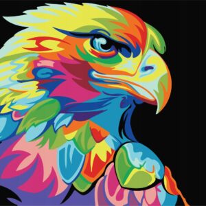 Haft diamentowy Kolorowy orzeł mozaika diamentowa diamond painting 40x30cm DP086