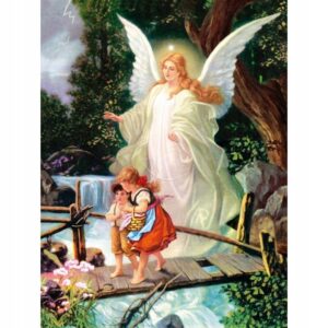 Haft diamentowy Anioł Stróż mozaika diamentowa diamond painting 40x30cm DP150