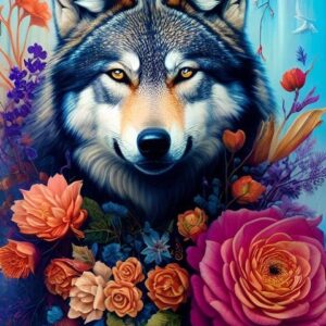 HAFT DIAMENTOWY WILK DIAMOND PAINTING MOZAIKA DIAMENTOWA ZESTAW 5D 40X30 DP236