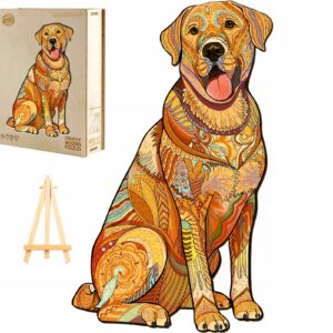 PUZZLE DREWNIANE DLA DOROSŁYCH DUŻE 284 ELEMENTY LABRADOR DREWNIANE PUDEŁKO