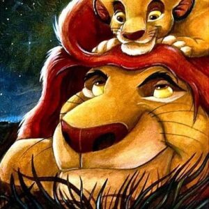 Haft diamentowy Ojciec i syn mozaika diamentowa diamond painting 40x30cm DP173