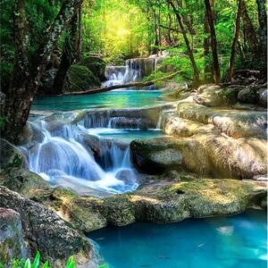 Haft diamentowy duży 60x40cm Górski potok mozaika diamentowa diamond painting DP252