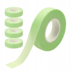 Taśma do rzęs Perforowana Zielona Premium Lashes 1,2cm x 9m – zestaw 5szt.