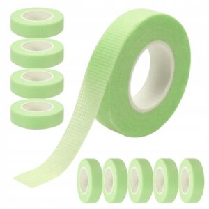 Taśma do rzęs Perforowana Zielona Premium Lashes 1,2cm x 9m – zestaw 10szt.