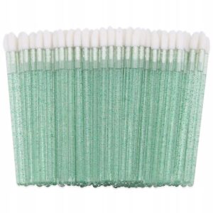 Aplikatory Welurowe Brokat do Rzęs i Ust Zielone 50szt.