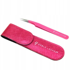 Pęseta Różowa Prosta Typ F Noble Lashes + ETUI