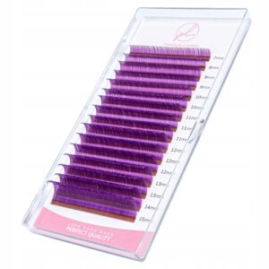 Rzęsy Kolorowe Premium Lashes MIX C 0.07 7-15mm 16 pasków FIOLETOWE
