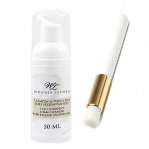 Szampon do rzęs i brwi Wonder Lashes 50ml + Pędzel do mycia rzęs Biały