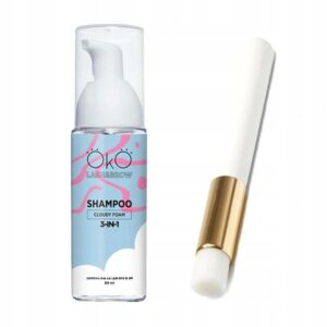 Szampon do rzęs i brwi 3w1 OKO 80ml + Pędzel do mycia rzęs Biały