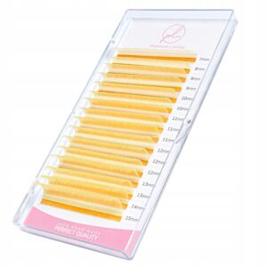 Rzęsy Kolorowe Premium Lashes MIX C 0.07 7-15mm 16 pasków ŻÓŁTE
