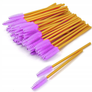 Szczoteczki do rzęs i brwi spiralki jednorazowe Złoto Fioletowe 50szt.