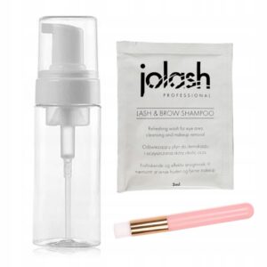 Szampon do rzęs Jolash + Butelka pianotwórcza 60ml + Pędzel Różowy