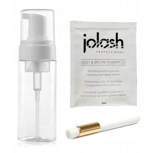 Szampon do rzęs Jolash + Butelka pianotwórcza 60ml + Pędzel Biały