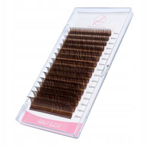 Rzęsy Kolorowe Premium Lashes MIX CC/C+ 0.07 7-15mm 16 pasków JASNE BRĄZOWE