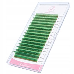 Rzęsy Kolorowe Premium Lashes MIX C 0.07 7-15mm 16 pasków ZIELONE